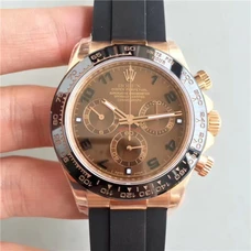 Rolex Rubber Band Watch-116515Ln Daytona 1：1Rolex Daytona Coffee Watch，Chocolate Daytona，Vacuum Plasma Plating 18K Rose Gold Never Fading，Taiwan N Factory 1:1 Watch Booking