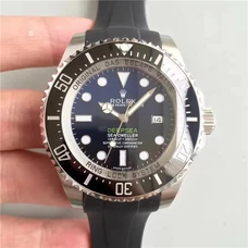 N Factoryt The Same As The Genuine，Rolex Deepsea Rubber Band Watch ，Gradient Blue Sea-Dweller V7S,Rolex Sea Deepsea 116660 Black Ceramics 1:1 2836/3135 Movement Watch，Noob