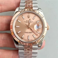 Rolex Men And Women High-Imitated Mechanical Watch，Aaa Rolex Datejust Series 126331 Pink Dial Watch ，1:1 Engraved 3235 Automatic Mechanical, 41 mm，18K Rose Gold，N Factory Supreme Workmanship，The Same As The Same Product