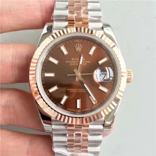 Rolex Dayjust Supreme Imitation Men's Watch Supreme Engraved Engraved Rolexdatejust Series 126331 Watch，1:1 Engraved 3235 Automatic，Chocolate Watch，41 mm，18K Rose Gold，N Factory Supreme Workmanship