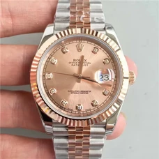High-Imitated Rolex Pink Didal Dayjust New Style 1:1 Rolex Datejust Series 126301-72611 Commemorative Band Watch ,41 mm ，18K Rose Gold，Burnish Bezel,Supreme Engraved 3235 Mechanical Fine Steel Men's Watch