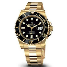Gold Rolex All-inclusive gold high imitation Rolex water ghost. Permanently does not fade. Submersible 116618LN-97208 black plate watch 18K gold color Rolex Switzerland 3135 mechanical movement RO-108