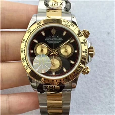 Rolex Daytona gold watch 1:1 imitation Rolex cosmology Daytona series 116503 black plate watch, automatic mechanical enamel watch, 40 mm, 18k yellow gold, outer ring with speed scale RO-120