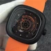 High-Imitated Sevenfriday Watch 1：1 Imitated Watch，Kuka Robot P3-04 Black Dial，Orange Rubber Band，Japan Citizen 82S7 Automatic Mechanical Movement Stylish Men'S Watch SEV-014