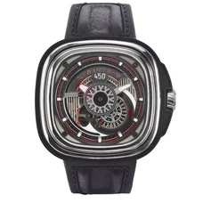 Sevenfriday P3C/01 Hunter Rod Watch Is A Kind Of Limited Version Apart From The Above Series Products, Movement Is Imported Miyota 82S7 Full-Automatic，Leather Band ，Men'S Watch，Not Transparent Case Back SEV-016